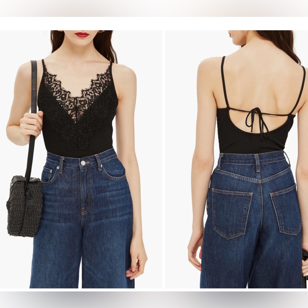 Topshop Black Lace Bodysuit